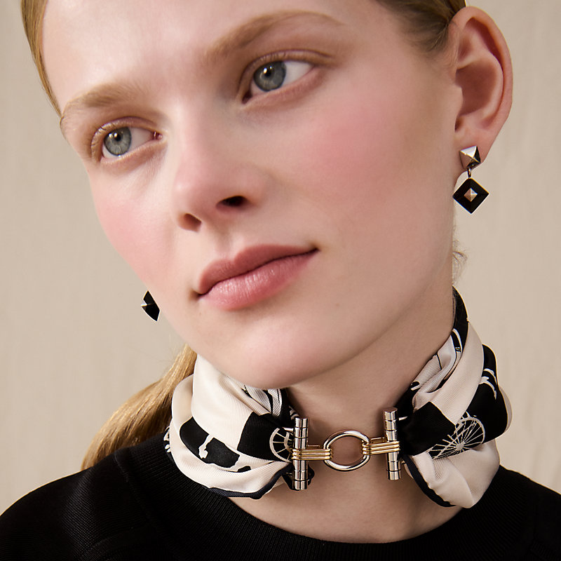 Jeu de Des scarf ring - Black | Hermès USA